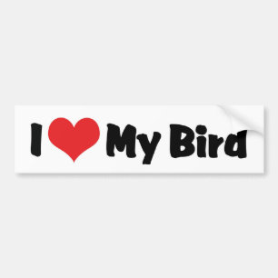 Autocollant De Voiture I Love Heart My Bird - Oiseau Lover