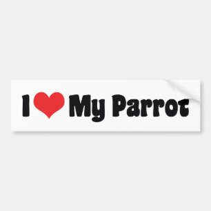 Autocollant De Voiture I Love Heart My Parrot - Oiseau Lover