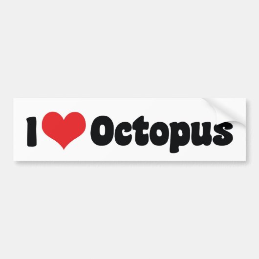 Autocollant De Voiture I Love Heart Octopus (Devant)