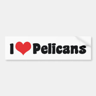 Autocollant De Voiture I Love Heart Pelicans - Pelican Lover