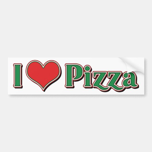 Autocollant De Voiture I Love Heart Pizza (Devant)