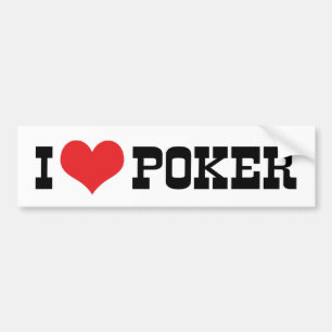 Autocollant De Voiture I Love Heart Poker - Texas Holdem Lover