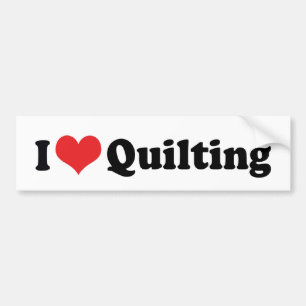 Autocollant De Voiture I Love Heart Quilting - Sewing Quilter