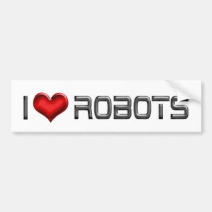 Autocollant De Voiture I Love Heart Robots - Robotics Lover