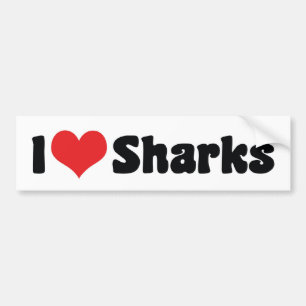 Autocollant De Voiture I Love Heart Sharks - Shark Lover