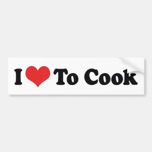 Autocollant De Voiture I Love Heart To Cook - Chef Baker Cuisine Lover