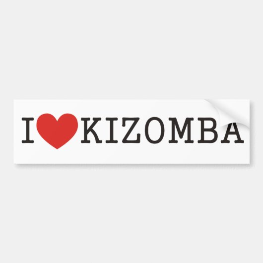 Autocollant De Voiture I love Kizomba (Devant)
