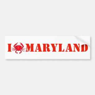 Autocollant De Voiture I Love Maryland Red Crabs Sticker pare-chocs