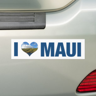 Autocollant De Voiture I Love Maui Hawaii Cute Hawaiian