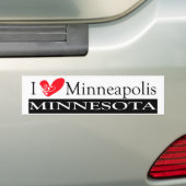 Autocollant De Voiture I Love Minneapolis Minnesota (En voiture)