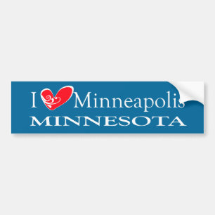 Autocollant De Voiture I Love Minneapolis Minnesota