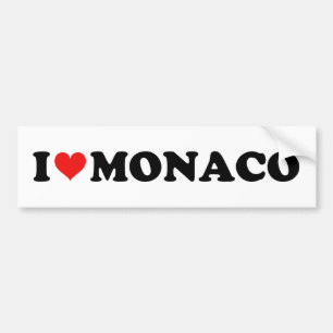 Autocollant De Voiture I Love Monaco Red Heart Car