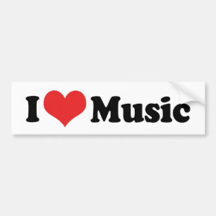 Autocollant De Voiture I Love Music Bumper Sticker