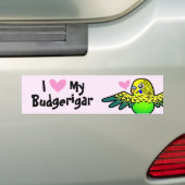 Autocollant De Voiture I Love My Budgie (En voiture)