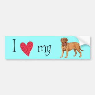 Autocollant De Voiture I Love my Dogue de Bordeaux