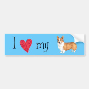 Autocollant De Voiture I Love my Pembroke Welsh Corgi