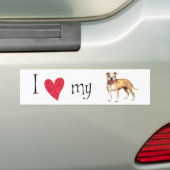 Autocollant De Voiture I Love my pit bull terrier (En voiture)