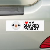 Autocollant De Voiture I LOVE MY QUAKER PARROT – grey (En voiture)