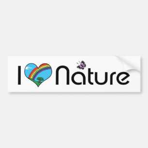 Autocollant De Voiture I Love Nature Bumper Sticker