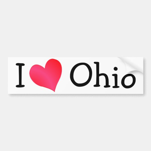Autocollant De Voiture I Love Ohio (Devant)