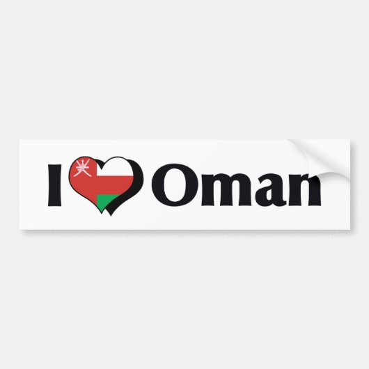 Autocollant De Voiture I Love Oman Flag (Devant)