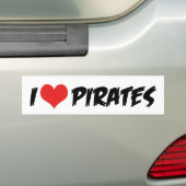Autocollant De Voiture I Love Pirates Bumper Sticker (En voiture)