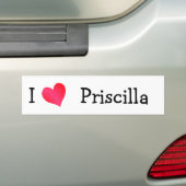 Autocollant De Voiture I Love Priscilla (En voiture)