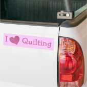 Autocollant De Voiture I Love Quilting (Sur camion)