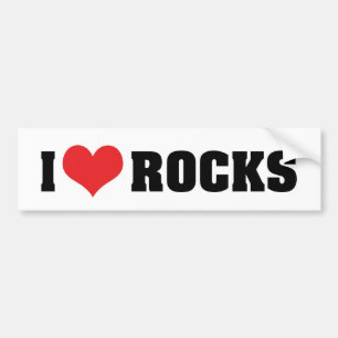 Autocollant De Voiture I Love Rocks - Rock Géologie Géologue Lover