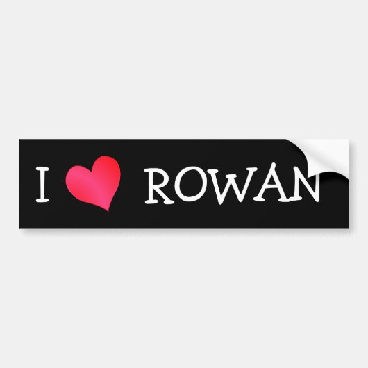Autocollant De Voiture I Love Rowan (Devant)