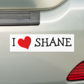 Autocollant De Voiture I Love Shane (En voiture)