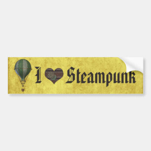 Autocollant De Voiture I Love Steampunk