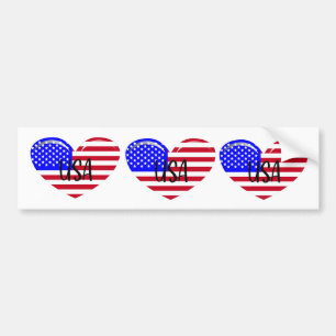 Autocollant De Voiture I Love the USA Heart