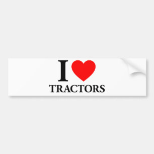Autocollant De Voiture I Love Tracteurs