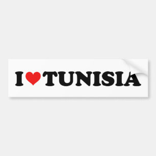 Autocollant De Voiture I Love Tunisia Red I Heart Tunisian Car