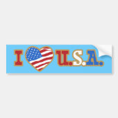 Autocollant De Voiture I Love USA Bumper Sticker (Devant)