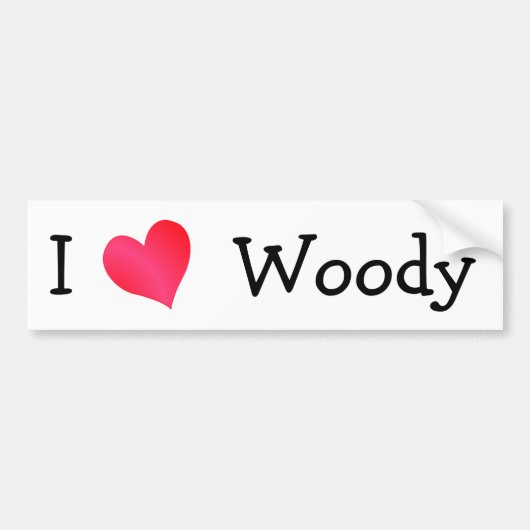 Autocollant De Voiture I Love Woody (Devant)