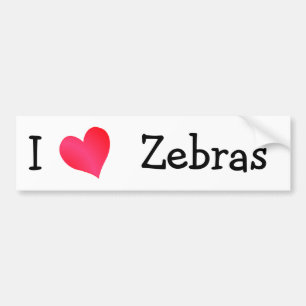 Autocollant De Voiture I Love Zebras
