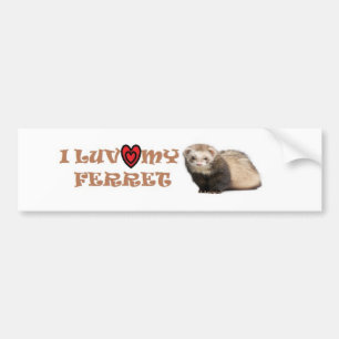 Autocollant De Voiture I Luv mon furet