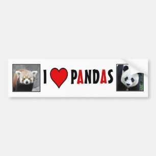 Autocollant De Voiture I PANDAS de coeur !