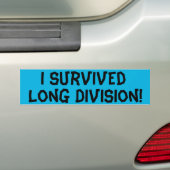 Autocollant De Voiture I Survived long Division (En voiture)