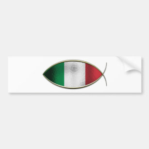 Autocollant De Voiture Ichthus - drapeau italien