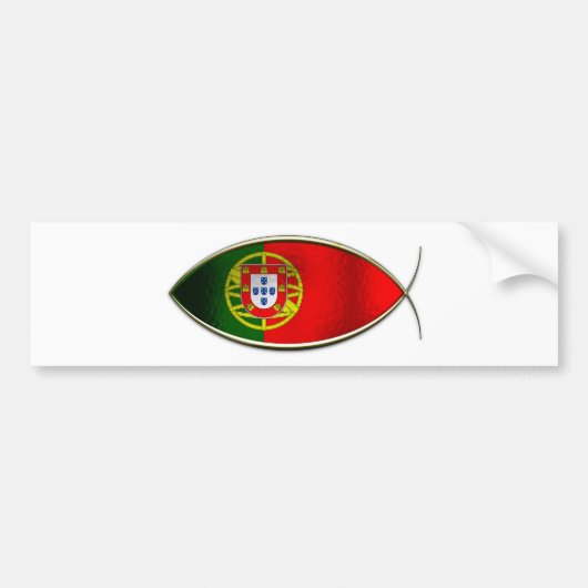 Autocollant De Voiture Ichthus - drapeau portugais (Devant)