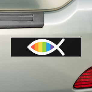 Autocollant De Voiture Ichthys Jesus Fish LGBTQ Gay Christian