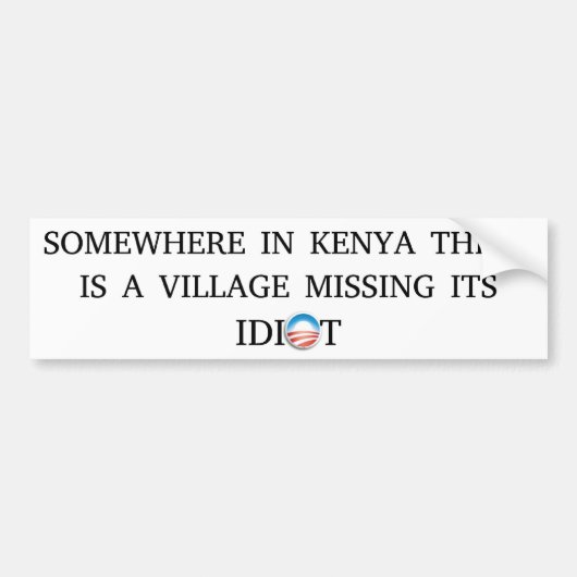 Autocollant De Voiture Idiot de village d'Obama (Devant)