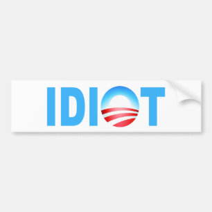 AUTOCOLLANT DE VOITURE IDIOT D'OBAMA