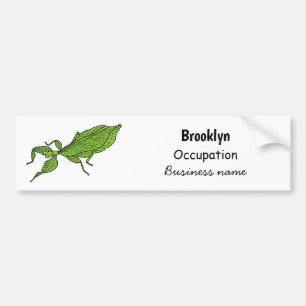 Autocollant De Voiture Illustration de dessin d'insecte des feuilles vert