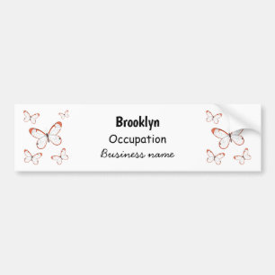 Autocollant De Voiture Illustration de papillon en verre