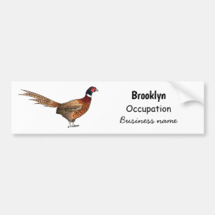 Autocollant De Voiture Illustration d'oiseau faisan à cou circulaire