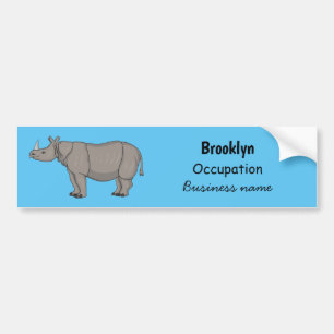 Autocollant De Voiture Illustration du rhinocéros de Javan